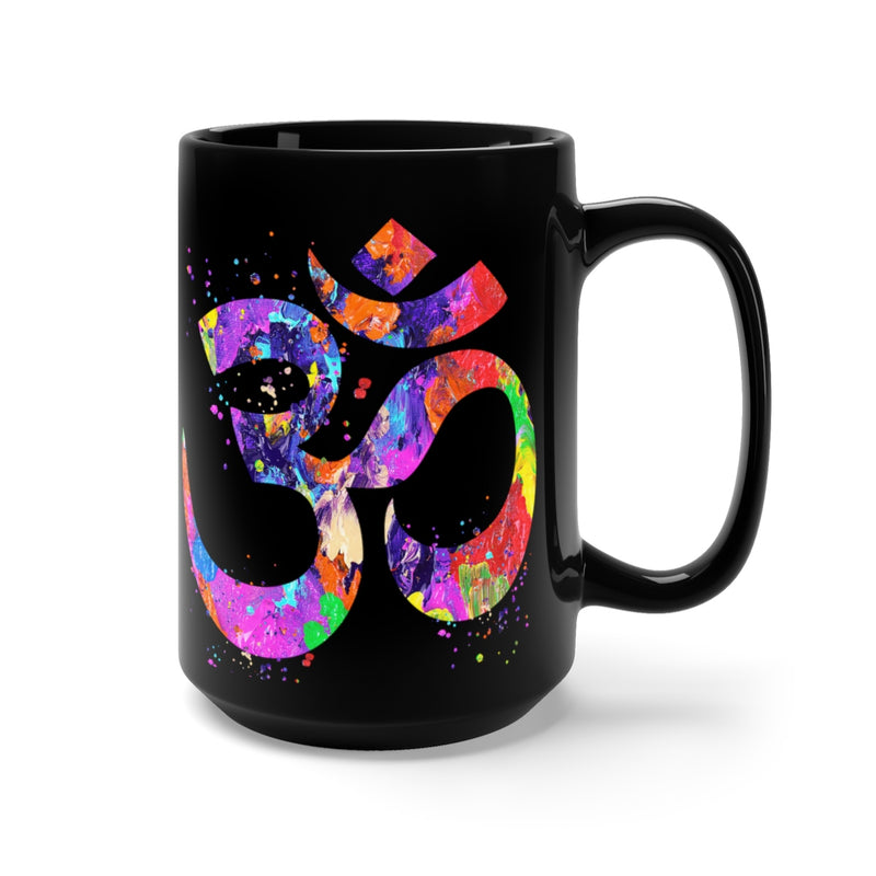 Om Symbol Black Mug 15oz - Zuzi's