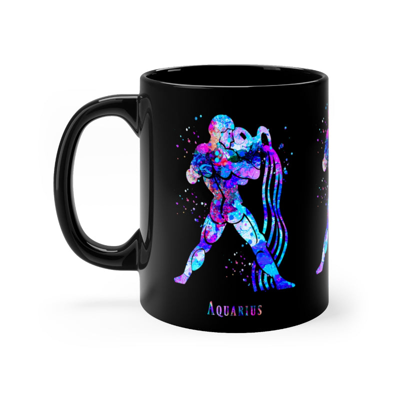 Aquarius Zodiac Sign Black Mug 11oz - Zuzi's