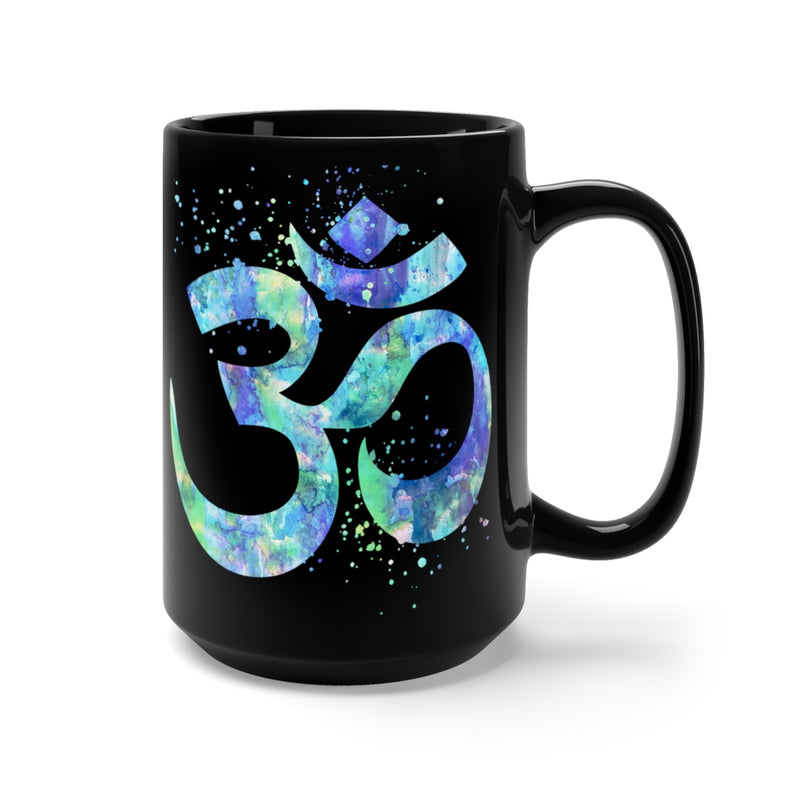Om Symbol Black Mug 15oz - Zuzi's