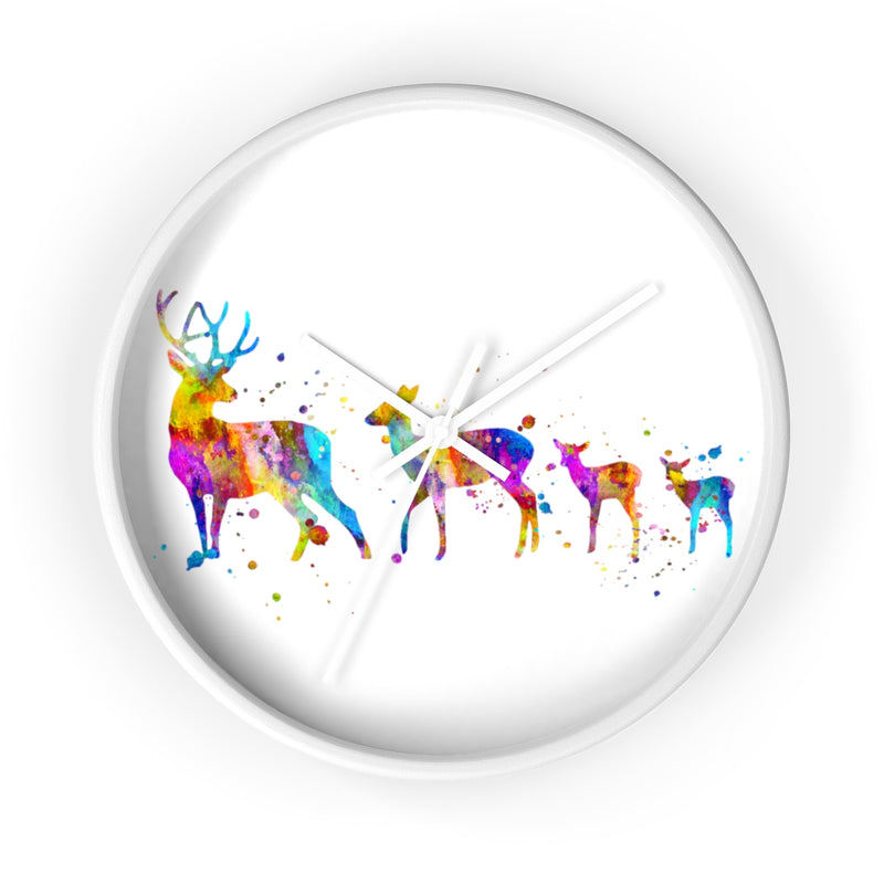 Watercolor Deer Family Wall Clock - Zuzi's