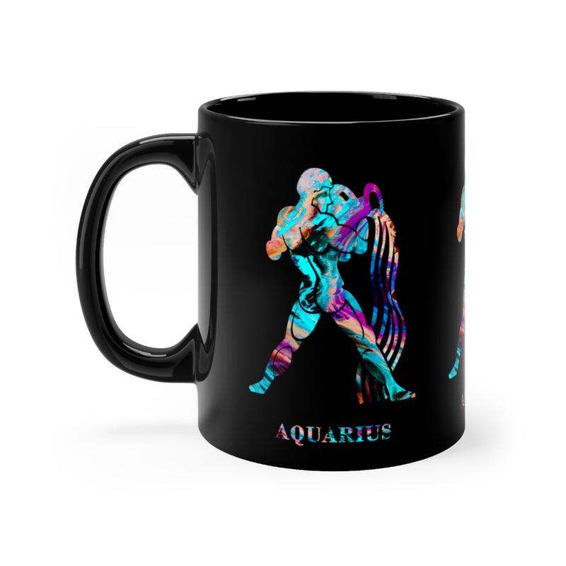 Aquarius Zodiac Sign Black Mug 11oz - Zuzi's