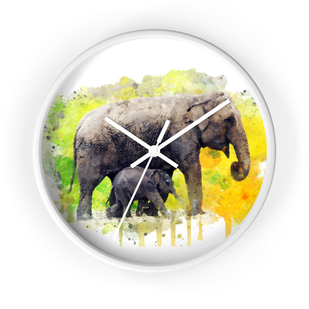 Watercolor Elephants Wall Clock - Zuzi's