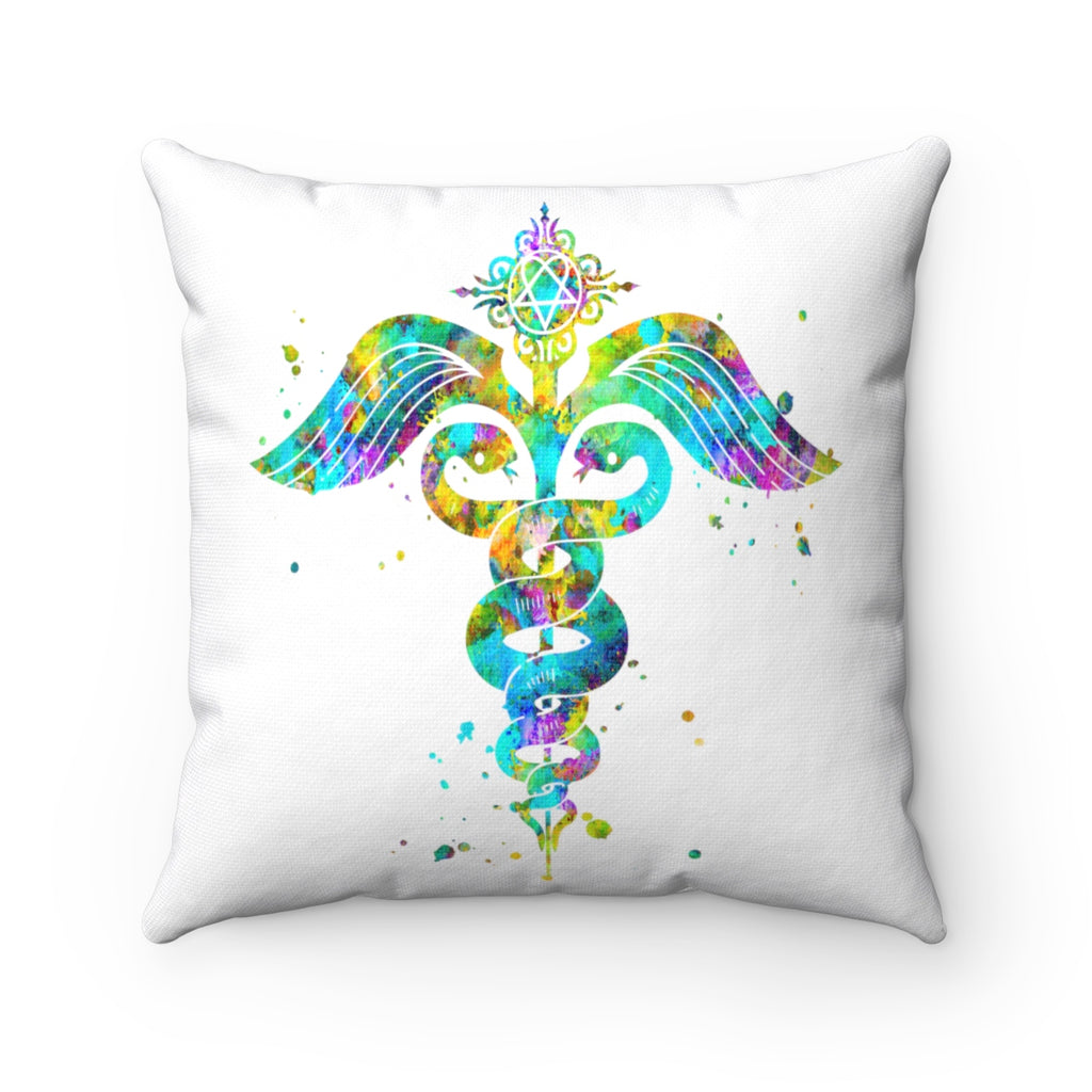 Caduceus Square Pillow - Zuzi's