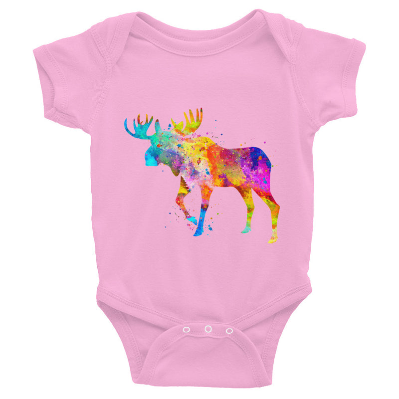 Watercolor Moose Infant Bodysuit - Zuzi's