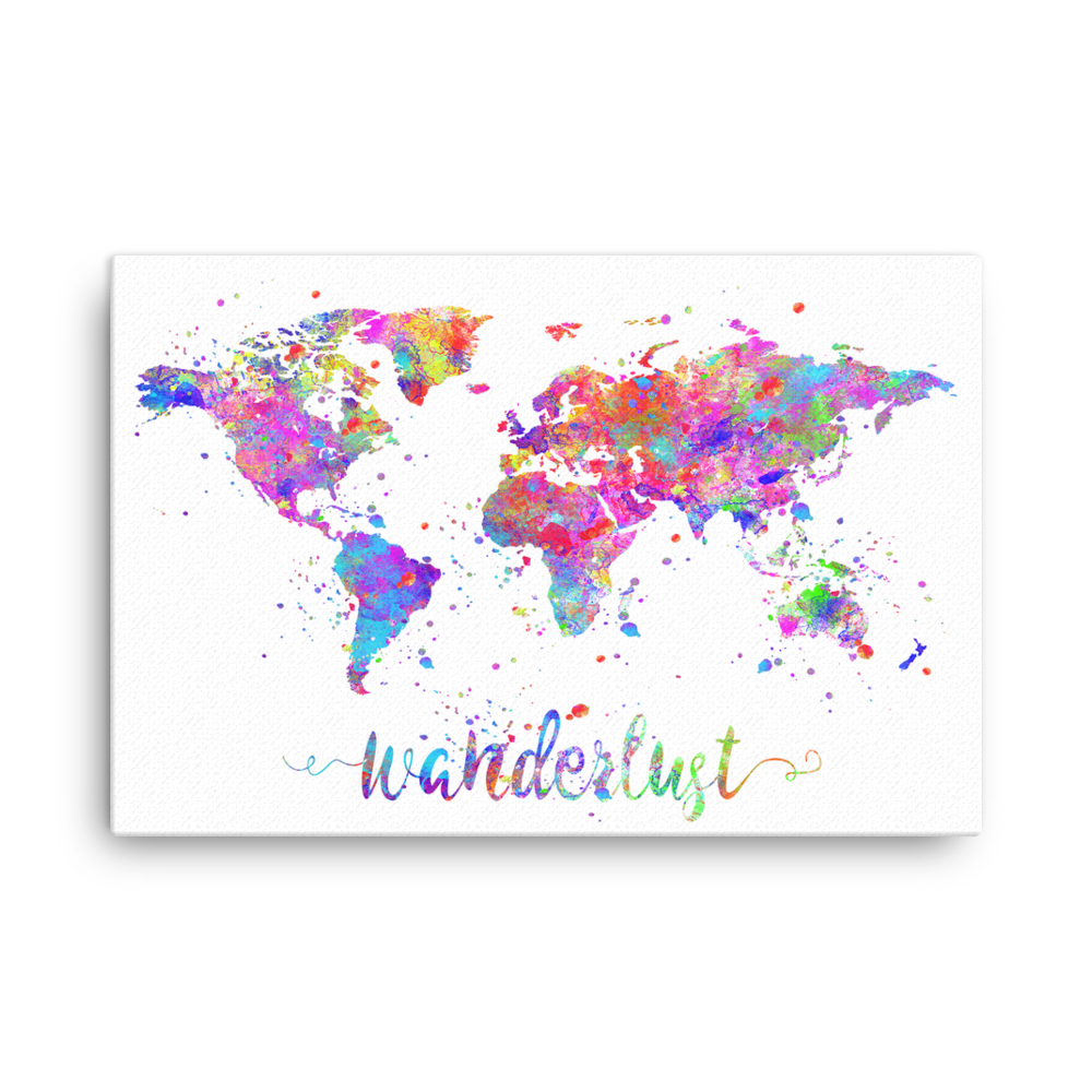 Wanderlust World Map Canvas Wrap - Zuzi's