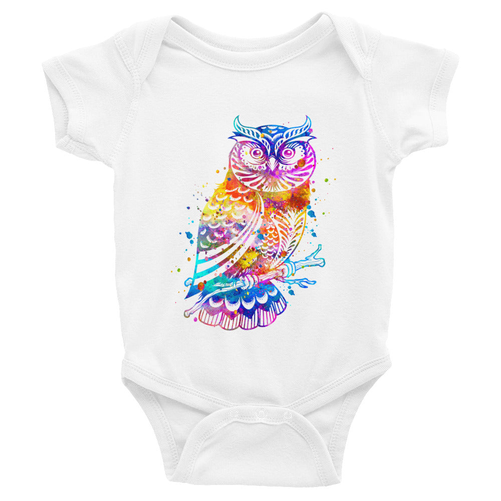 Watercolor Owl Infant Bodysuit - Zuzi's