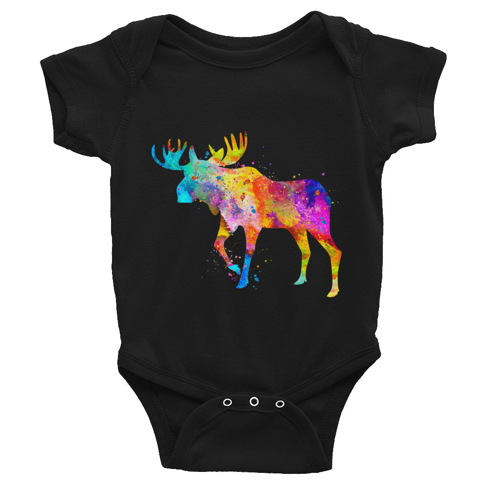 Watercolor Moose Infant Bodysuit - Zuzi's