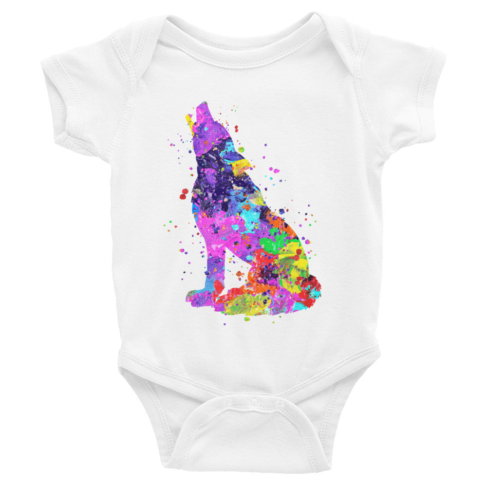 Watercolor Wolf Infant Bodysuit - Zuzi's