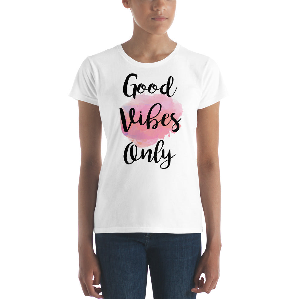 Good Vibes Only Quote Women's T-shirt - Zuzi's