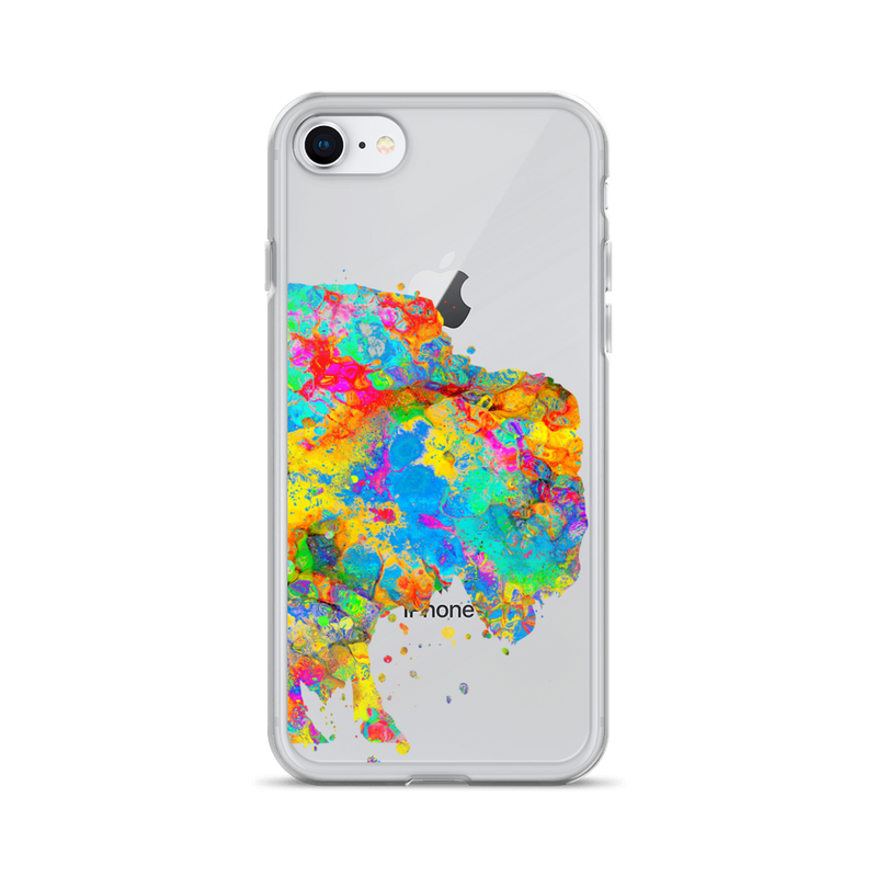 Watercolor Buffalo Clear iPhone Case - Zuzi's