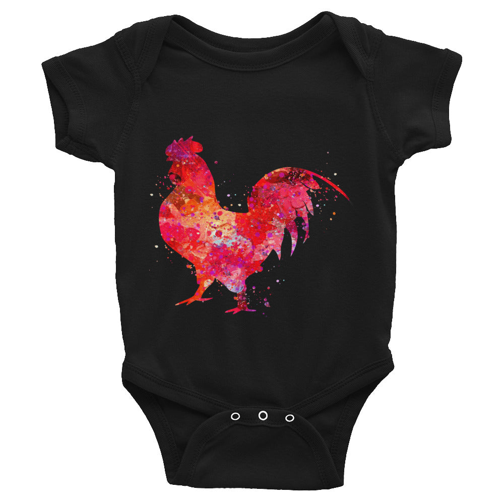 Watercolor Rooster Infant Bodysuit - Zuzi's