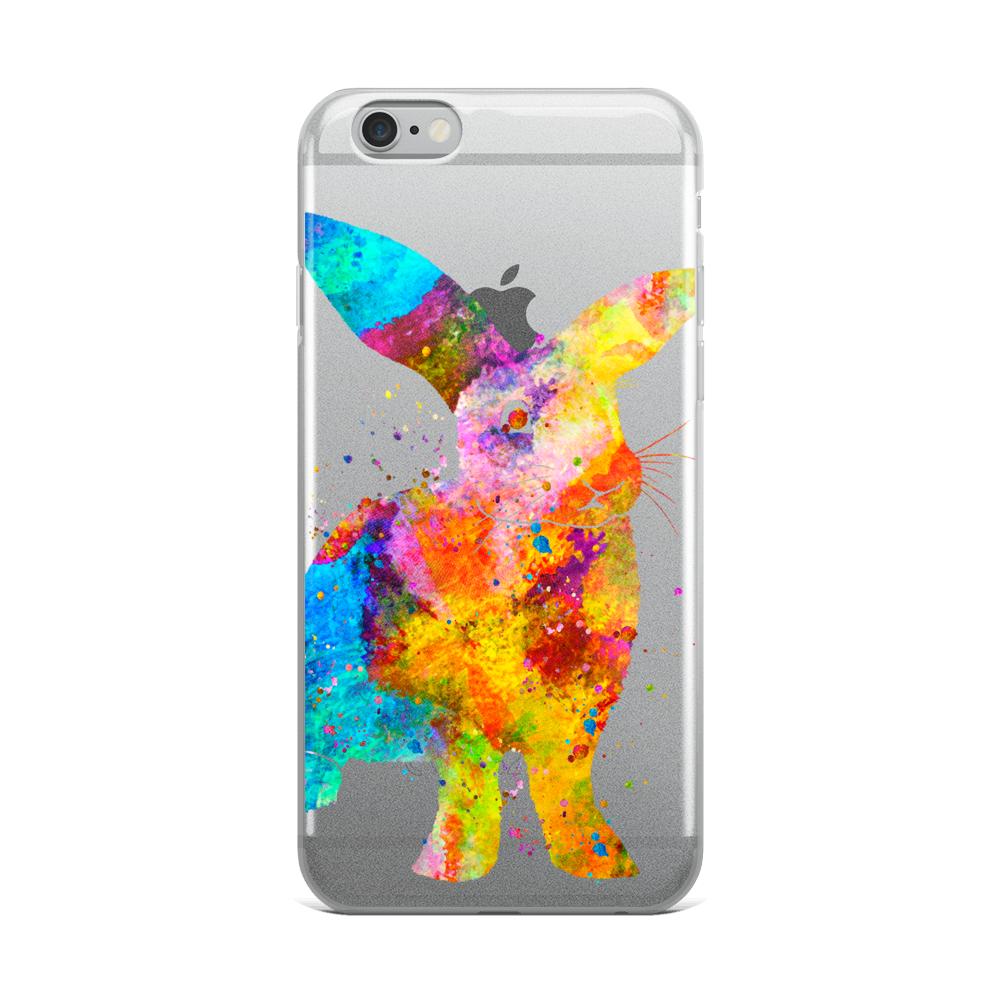 Watercolor Bunny Rabbit Clear iPhone Case - Zuzi's