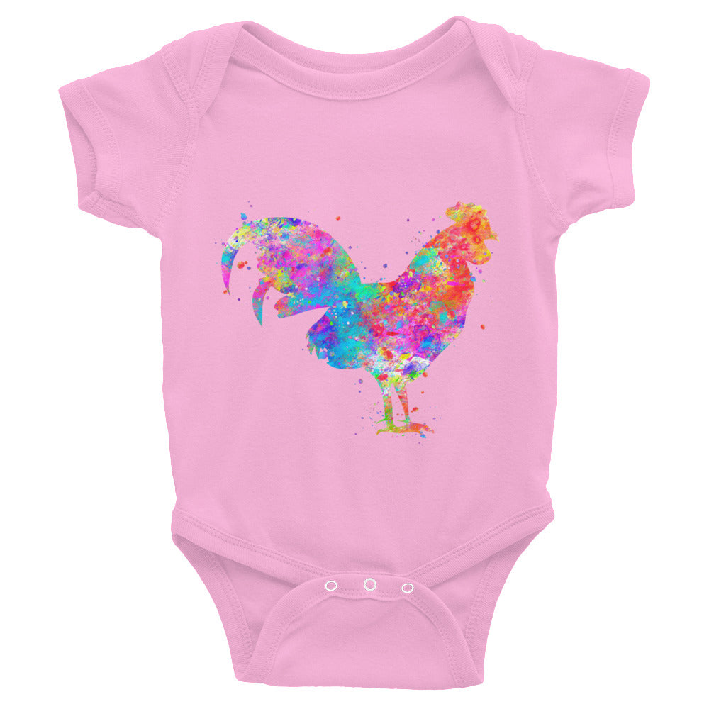 Watercolor Rooster Infant Bodysuit - Zuzi's