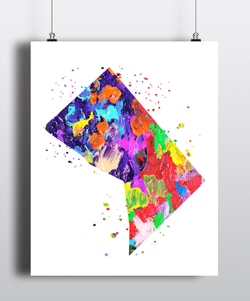 Washington DC Map Art Print - Unframed - Zuzi's