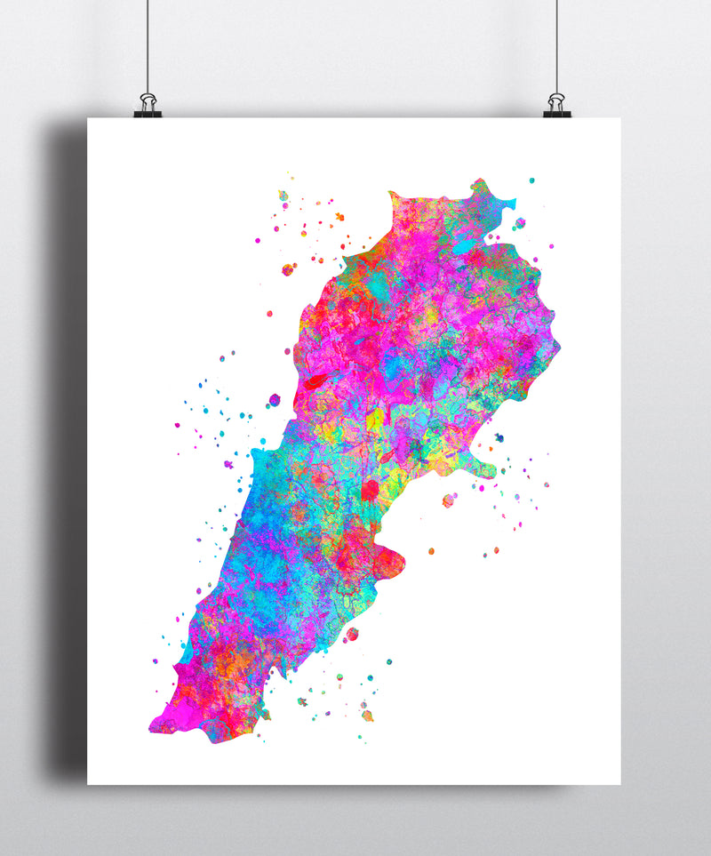Lebanon Map Art Print - Unframed - Zuzi's