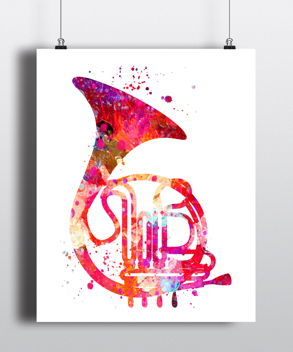 French Horn Art Print - Unframed - Zuzi's