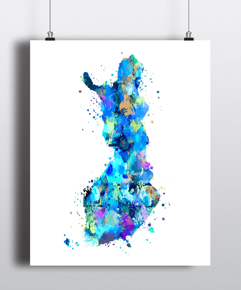 Finland Map Art Print - Unframed - Zuzi's