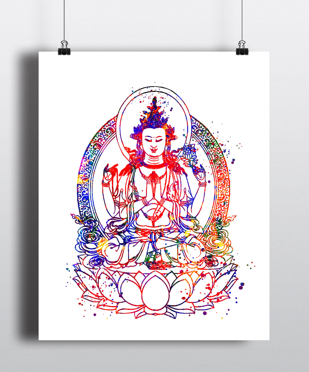 Buddha Watercolor Art Print - Unframed - Zuzi's