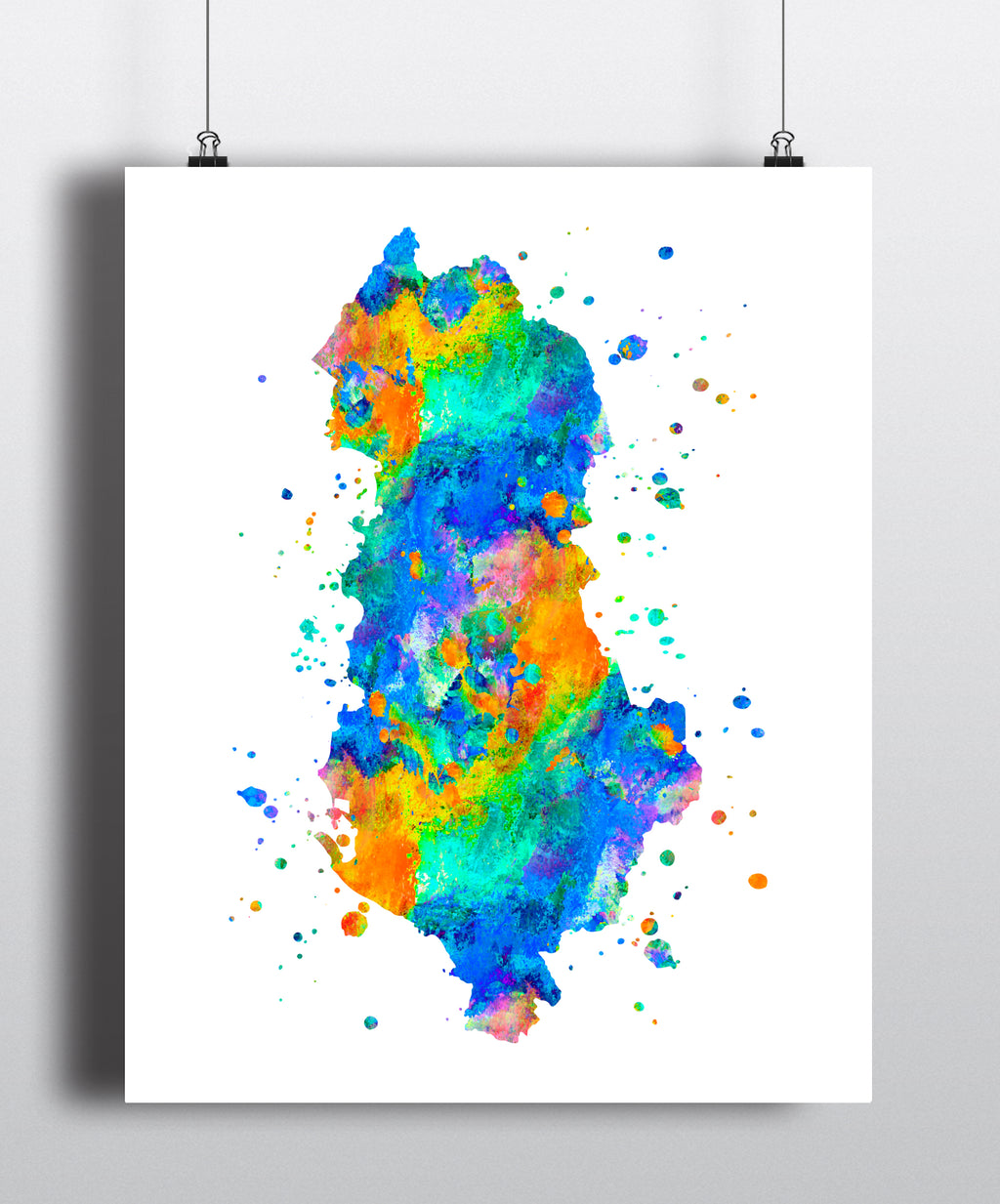 Albania Map Art Print - Unframed - Zuzi's