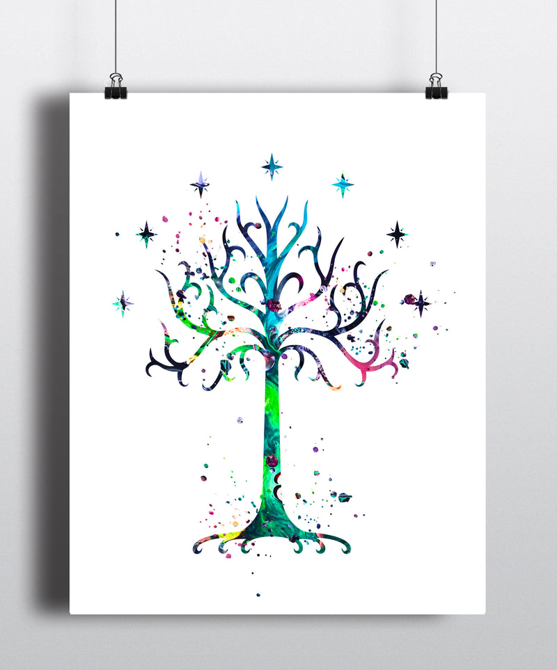 Tree of Gondor Watercolor Art Print - Unframed - Zuzi's
