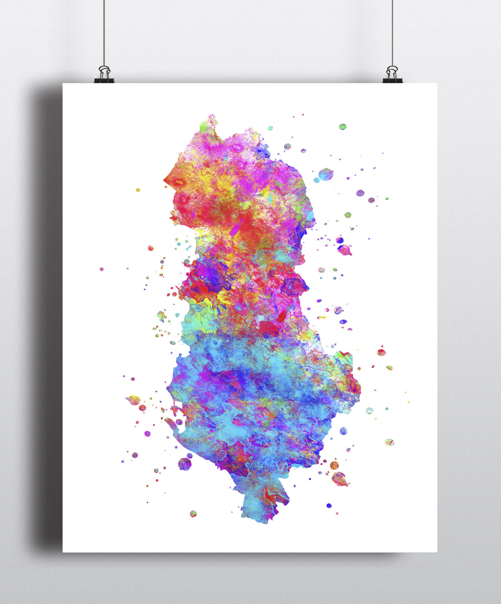 Albania Map Art Print - Unframed - Zuzi's