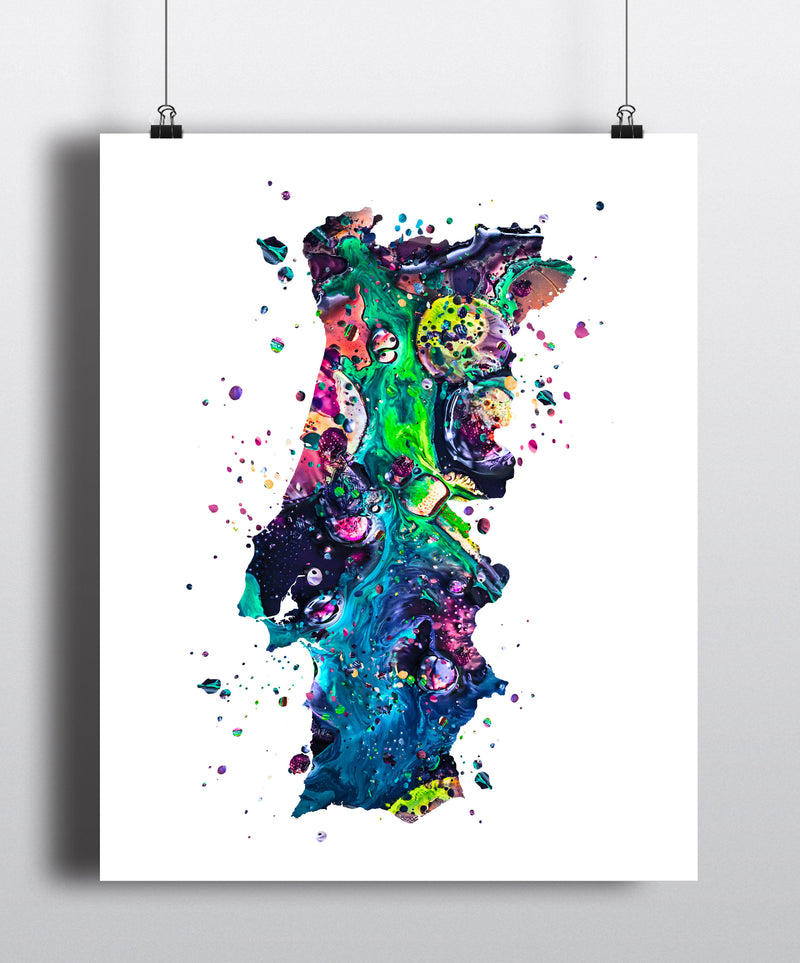 Portugal Map Art Print - Unframed - Zuzi's