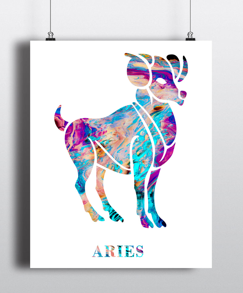 Aries Astrology Art Print - Unframed - Zuzi's
