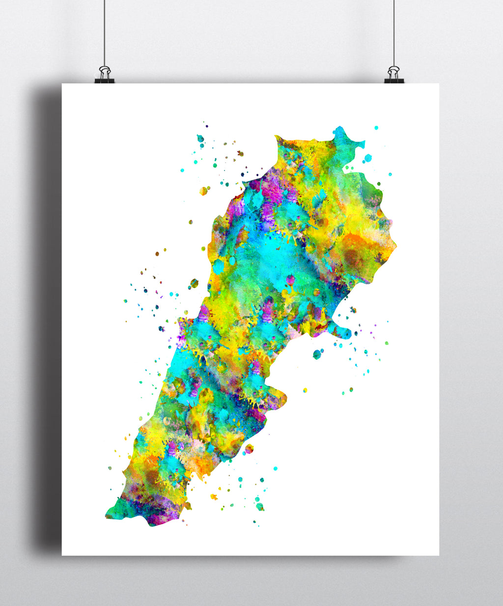 Lebanon Map Art Print - Unframed - Zuzi's