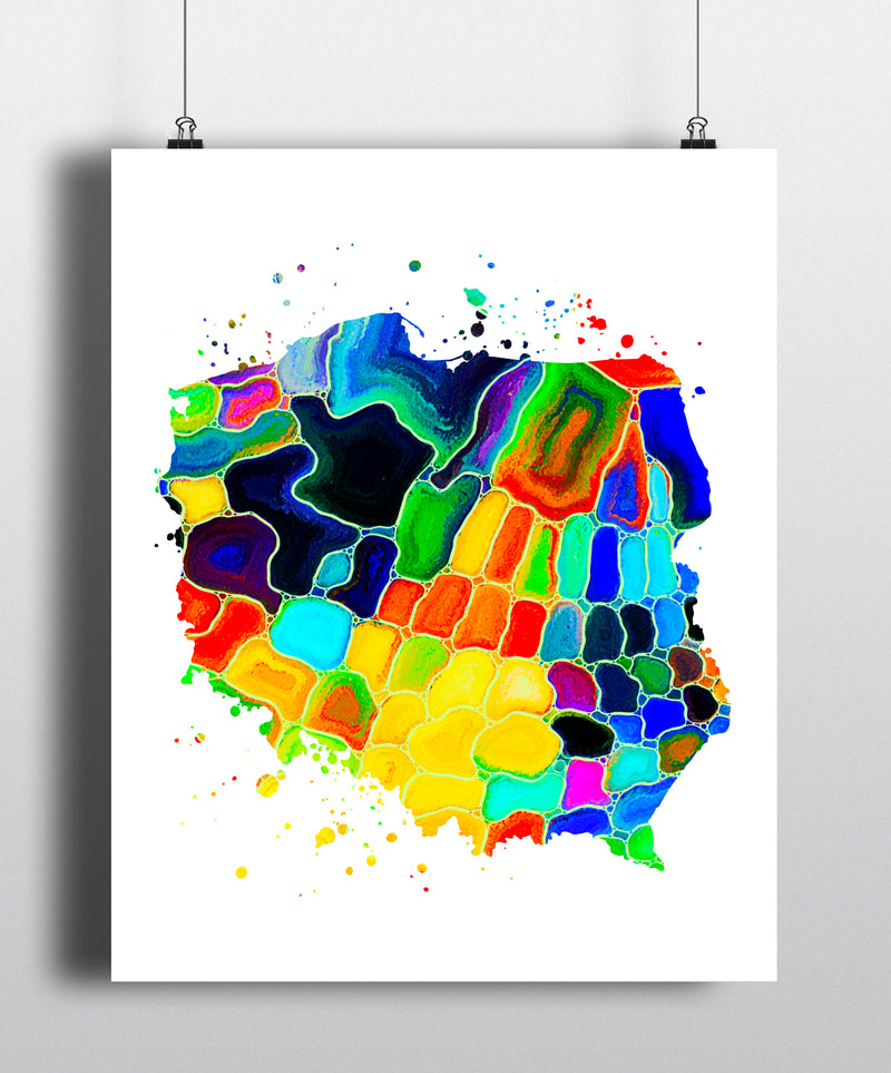 Poland Map Art Print - Unframed - Zuzi's