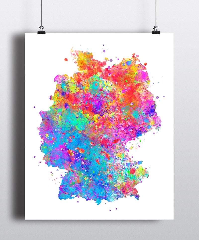 Germany Map Art Print - Unframed - Zuzi's