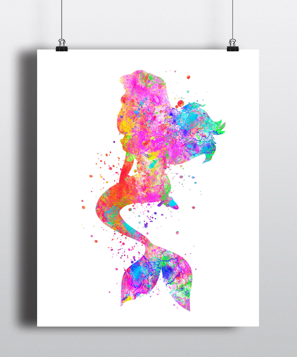 Mermaid Watercolor Art Print - Unframed - Zuzi's