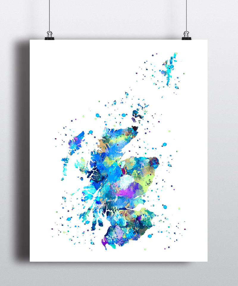 Scotland Map Art Print - Unframed - Zuzi's