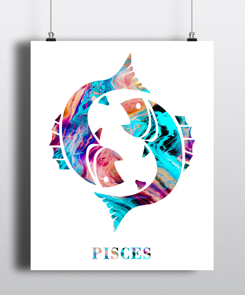 Pisces Astrology Art Print - Unframed - Zuzi's