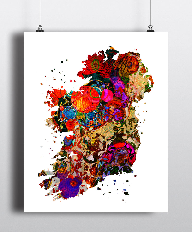 Ireland Map Art Print - Unframed - Zuzi's