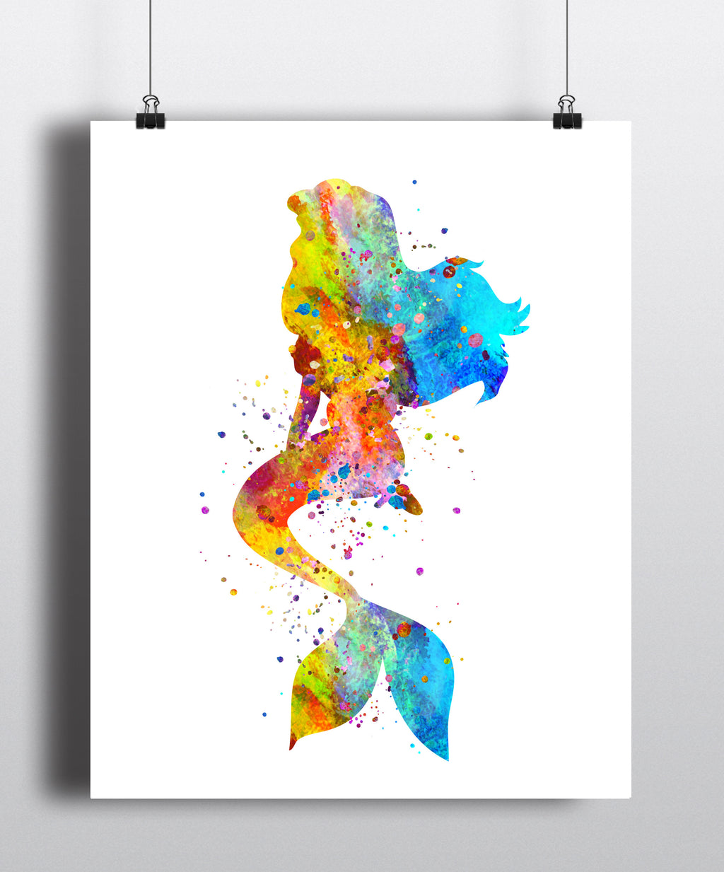 Mermaid Watercolor Art Print - Unframed - Zuzi's