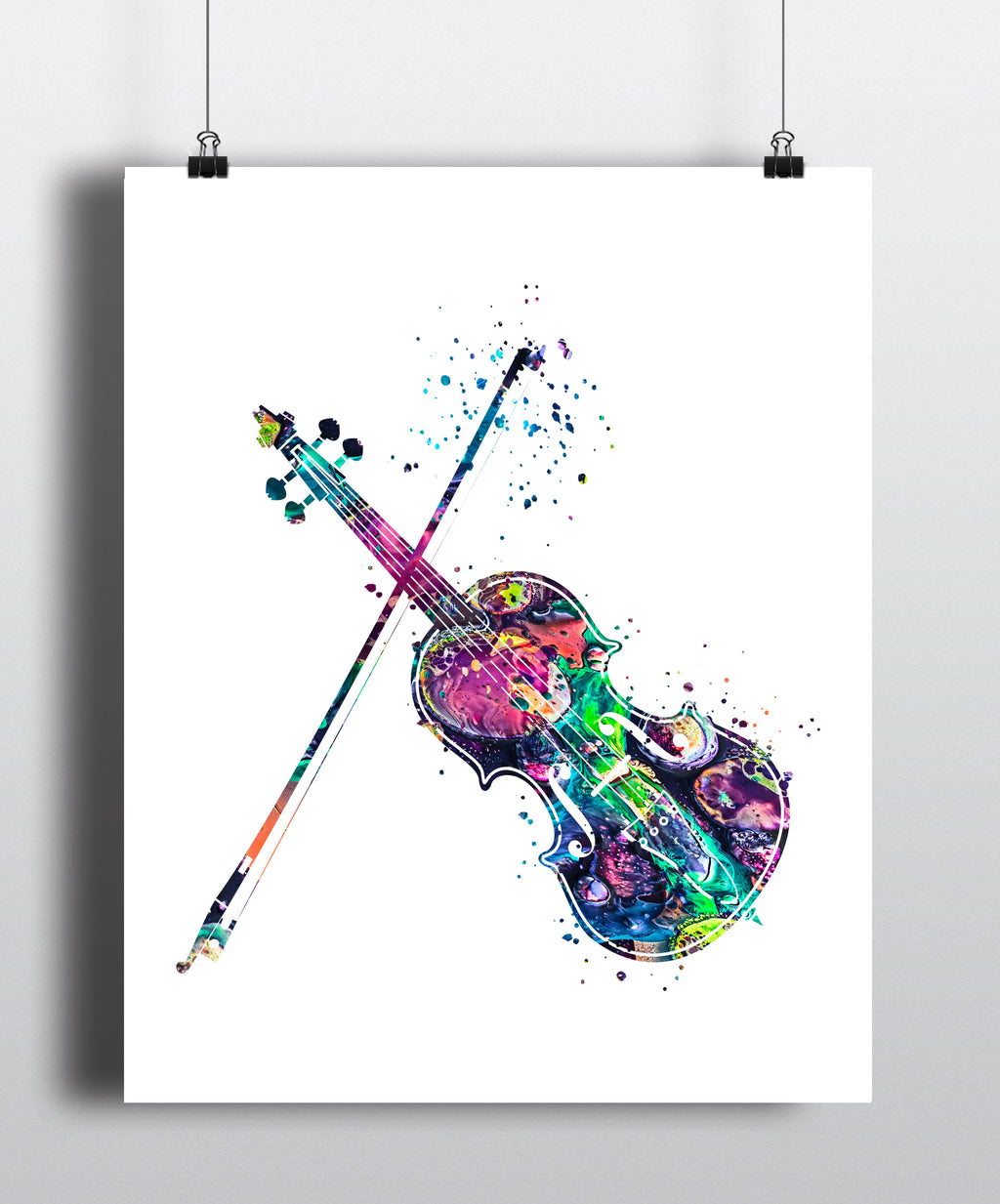Violin Watercolor Art Print - Unframed - Zuzi's