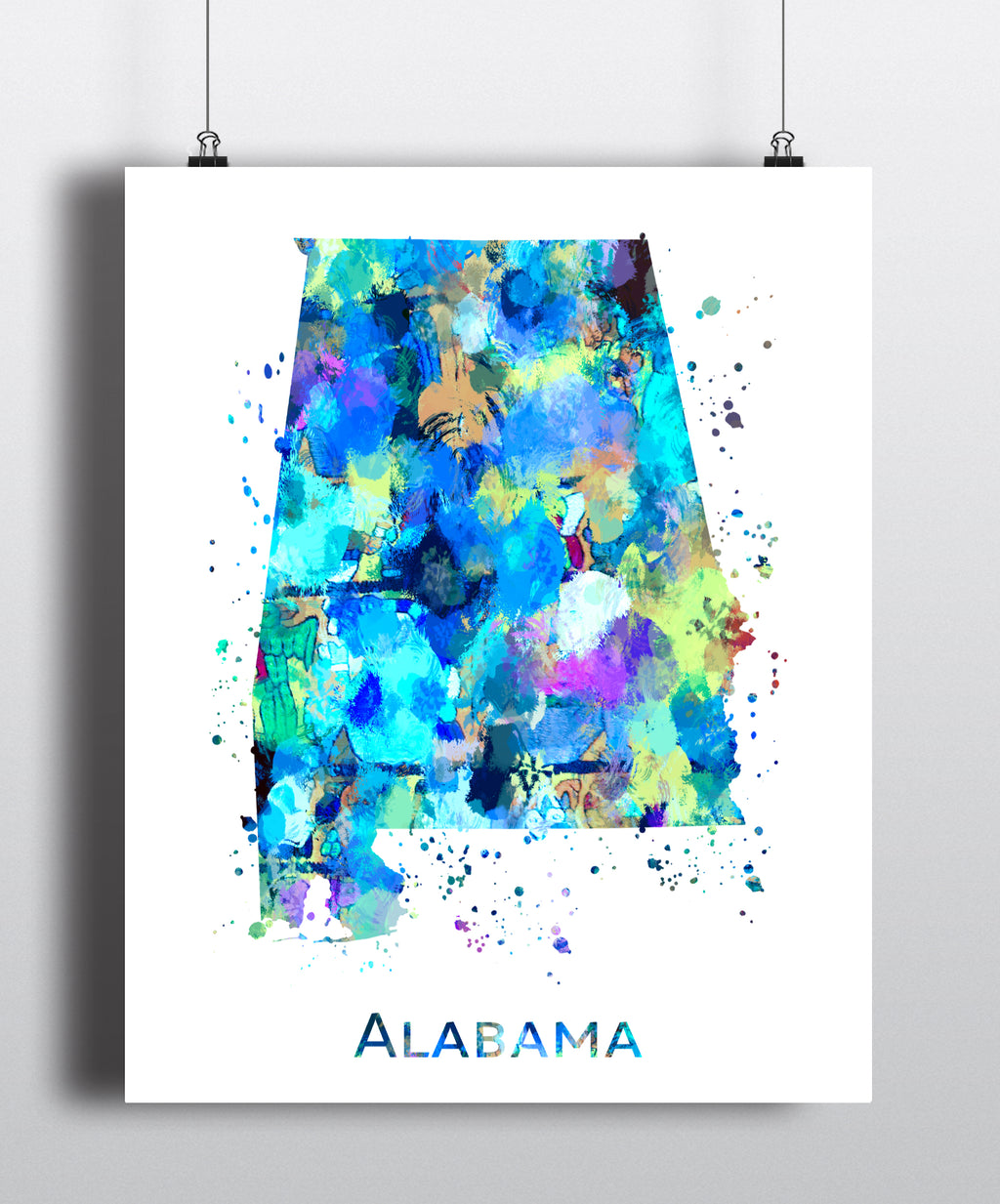 Alabama Map Art Print - Unframed - Zuzi's