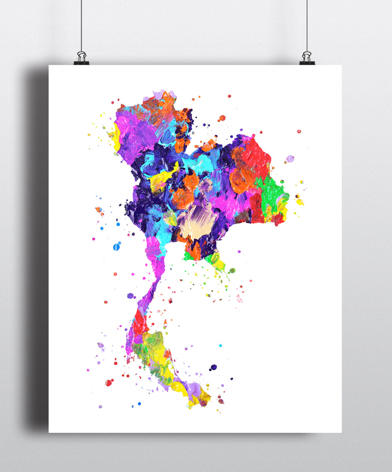 Thailand Map Art Print - Unframed - Zuzi's