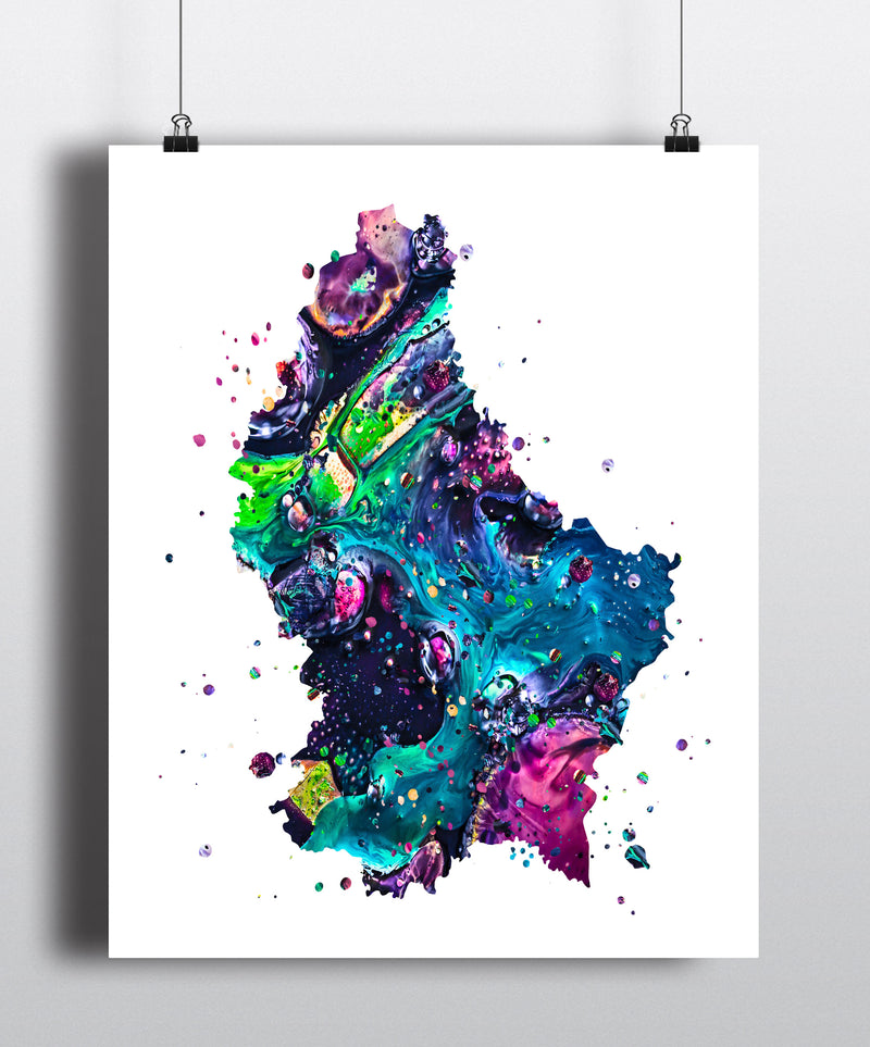 Luxembourg Map Art Print - Unframed - Zuzi's