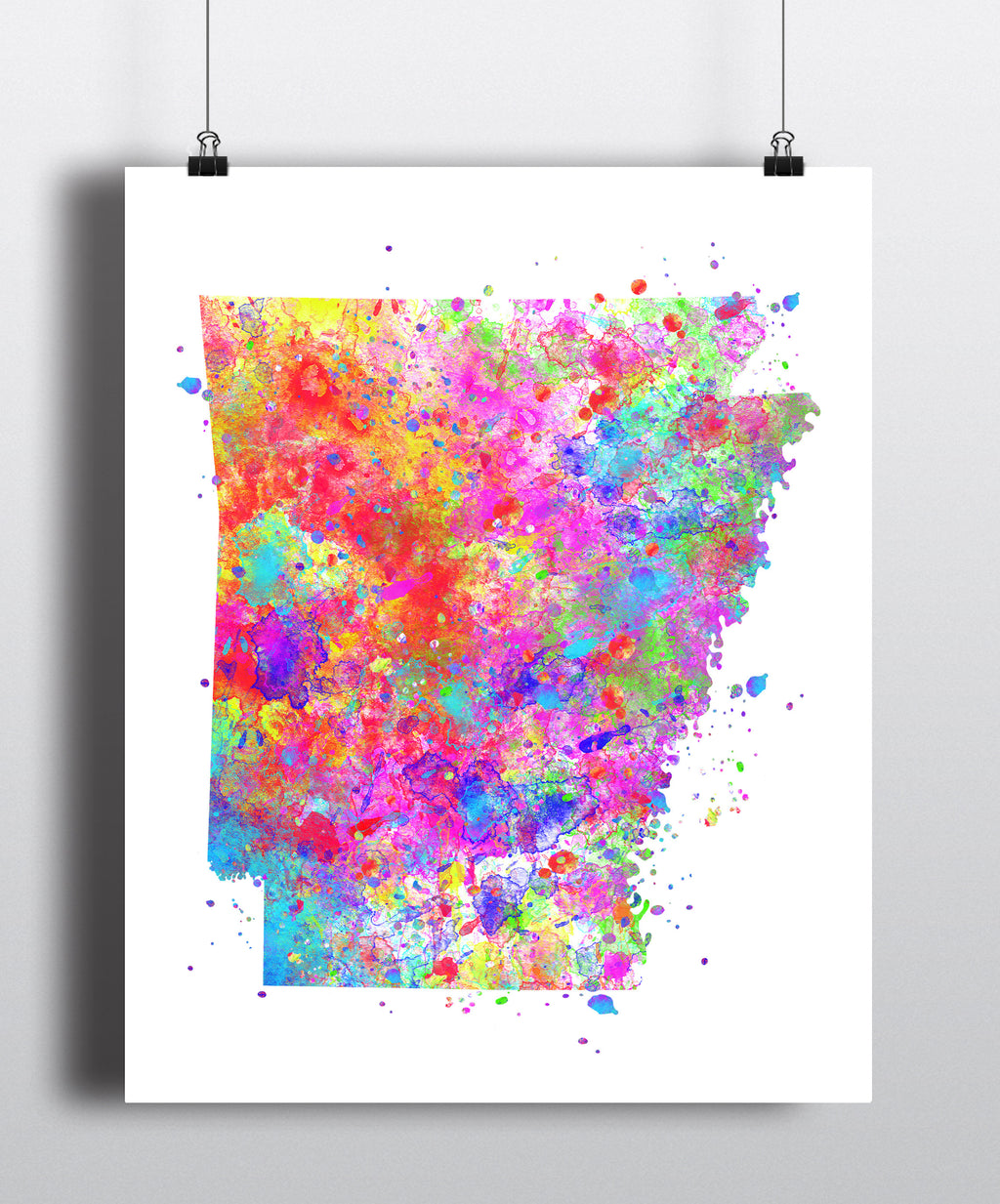 Arkansas Map Art Print - Unframed - Zuzi's