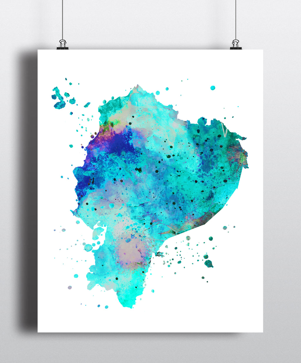 Ecuador Map Art Print - Unframed - Zuzi's