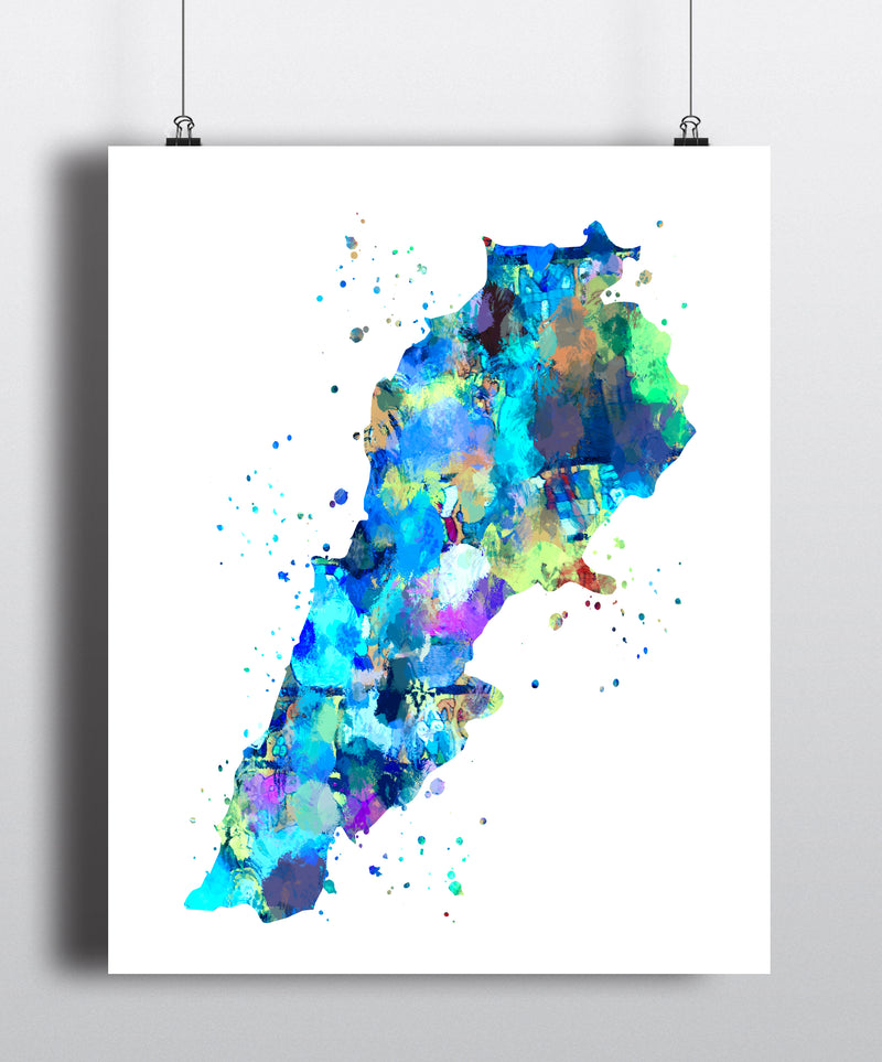 Lebanon Map Art Print - Unframed - Zuzi's