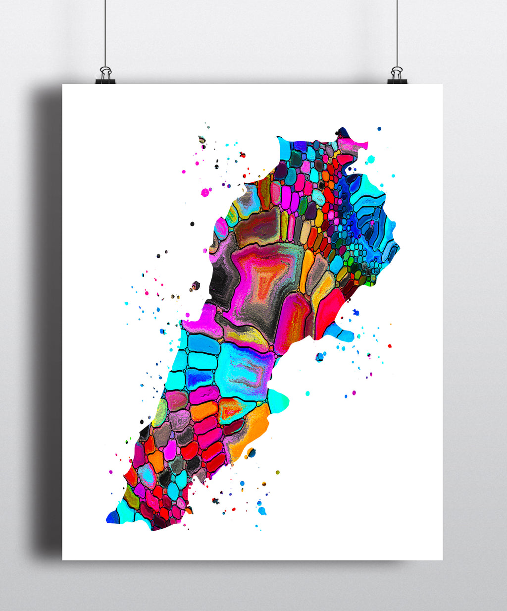 Lebanon Map Art Print - Unframed - Zuzi's