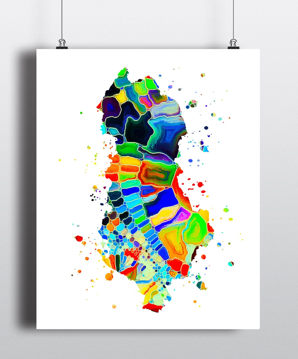 Albania Map Art Print - Unframed - Zuzi's