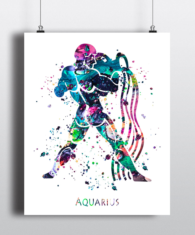 Aquarius Astrology Art Print - Unframed - Zuzi's