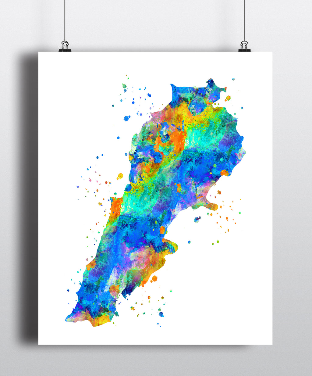 Lebanon Map Art Print - Unframed - Zuzi's