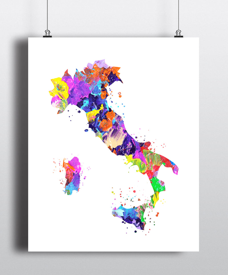 Italy Map Art Print - Unframed - Zuzi's