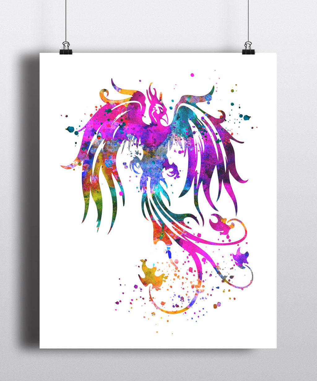 Phoenix Bird Watercolor Art Print - Unframed - Zuzi's