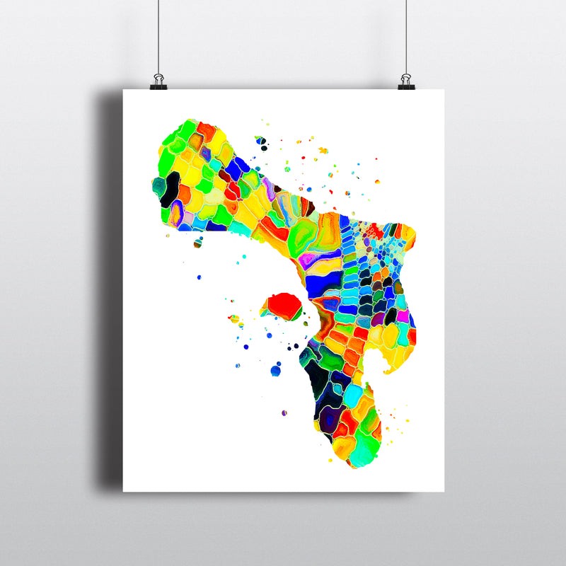 Bonaire Map Art Print - Unframed - Zuzi's