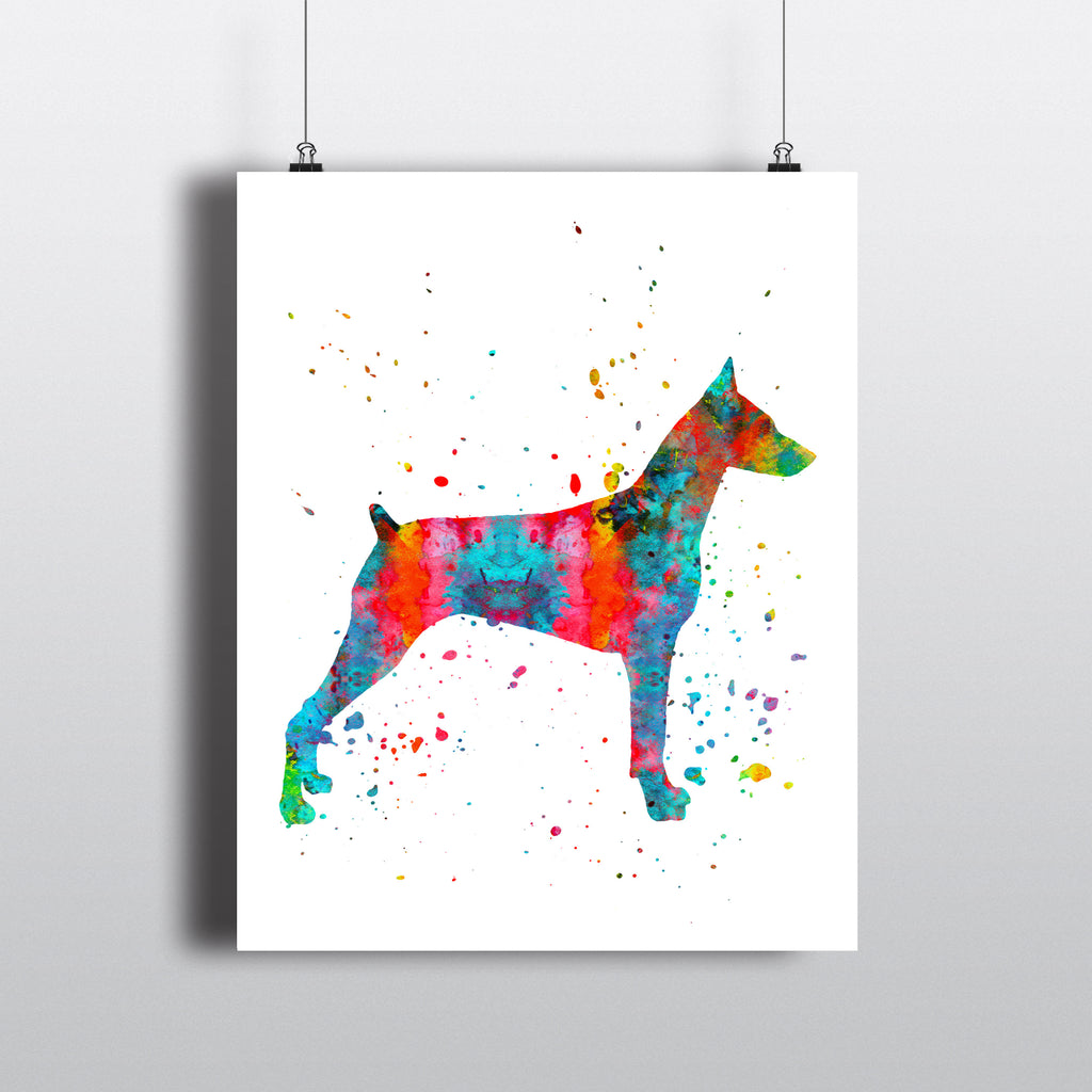 Doberman Watercolor Art Print - Unframed - Zuzi's